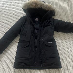 Authentic Canada Goose Black Parka with Fur Trim